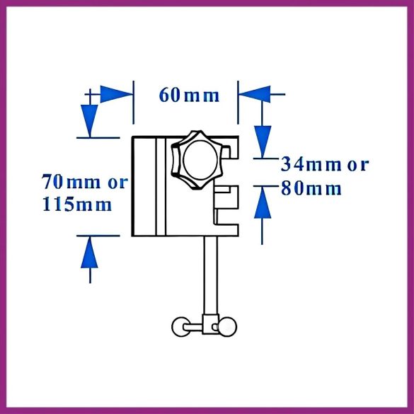 Suport de prindere șină pentru lampa OrgaMo Chance UV LED